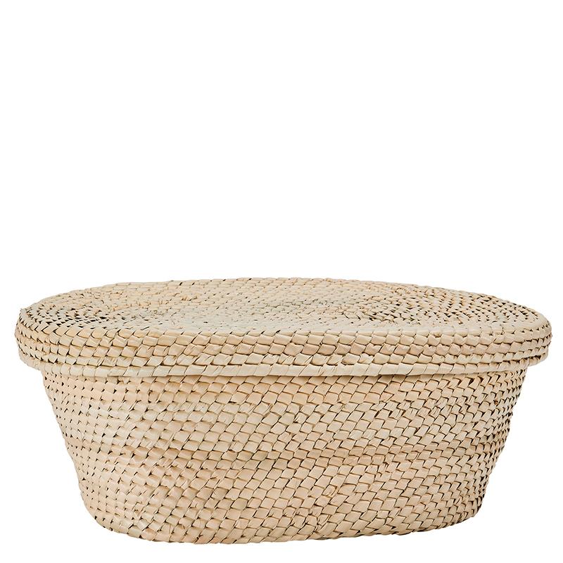 Artisan Hand Crochet Palm Basket with Lid (BSH5004)