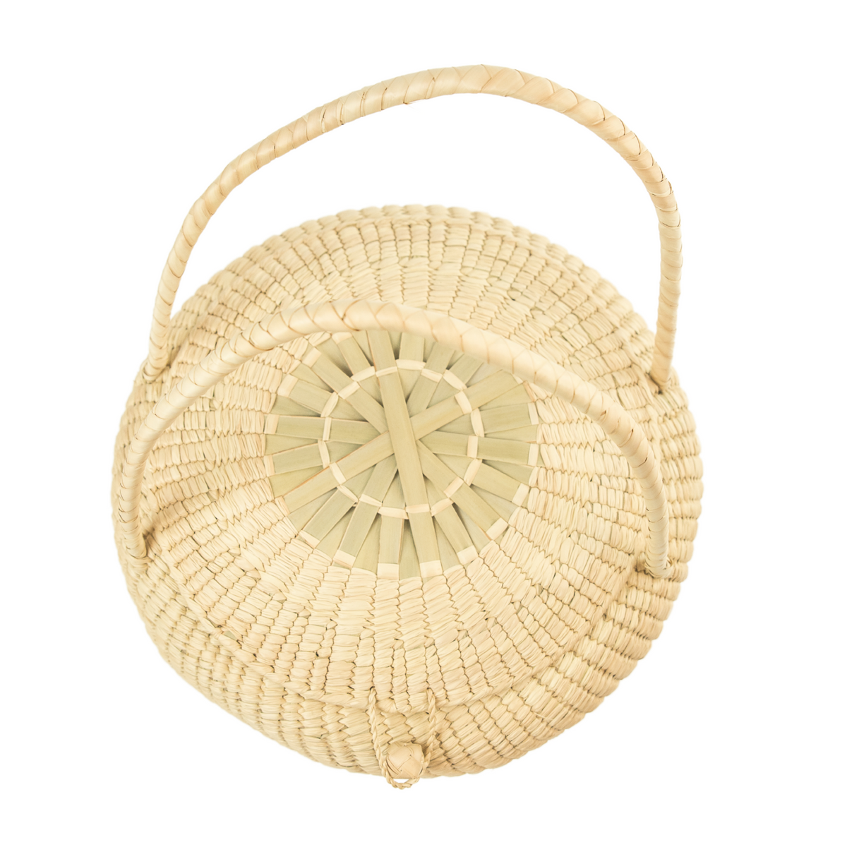 Artisan Crochet Oval Basket With Lid & Handles (Bsh5010)