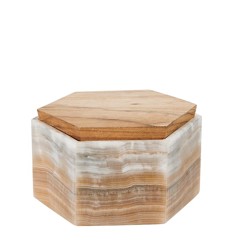 Amber Onyx Hexagon Jewerly Box  (Bsh5026)