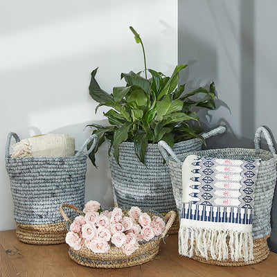 Large hand-woven fabric baskets (BSH1052)