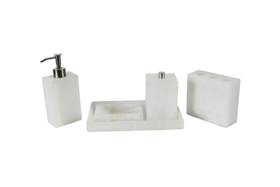 White Marble Bathroom Set of Five (5) - (BSH5021)