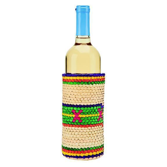 Home Crochet Palm Straw Slim Wine Holder (BSH1008)